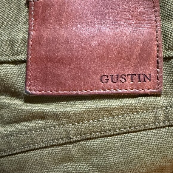Gustin #159 Japan Olive Japanese Selvedge Denim Jeans Button Fly Slim size 32 - Picture 11 of 13
